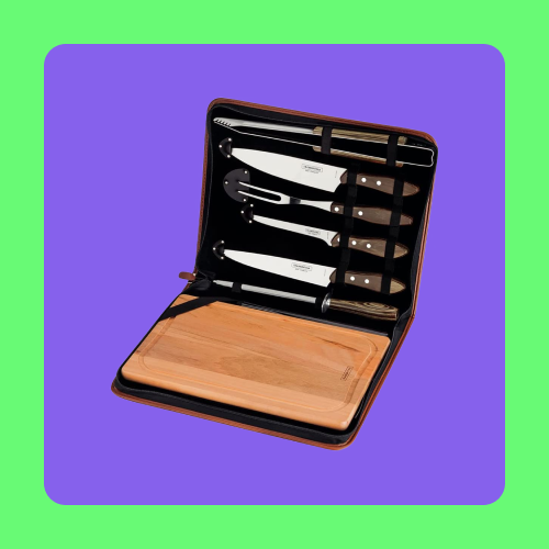 Kit Churrasco Tramontina com Estojo de Madeira