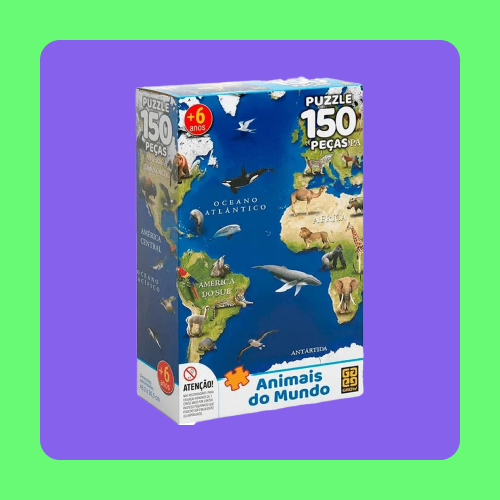 Quebra-Cabeça – 200 Peças – Animais pelo mundo