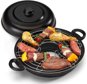 Churrasqueira De Fogão Pizza & Grill 2 Em 1 Antiaderente preto