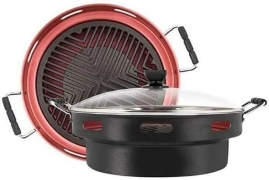 Churrasqueira para Fogão Grill Oriental Guassu Original - 2 Geração, S:Óleo, S:Fumaça, S:Sujeira, Fácil de limpar, 32 cm Preto